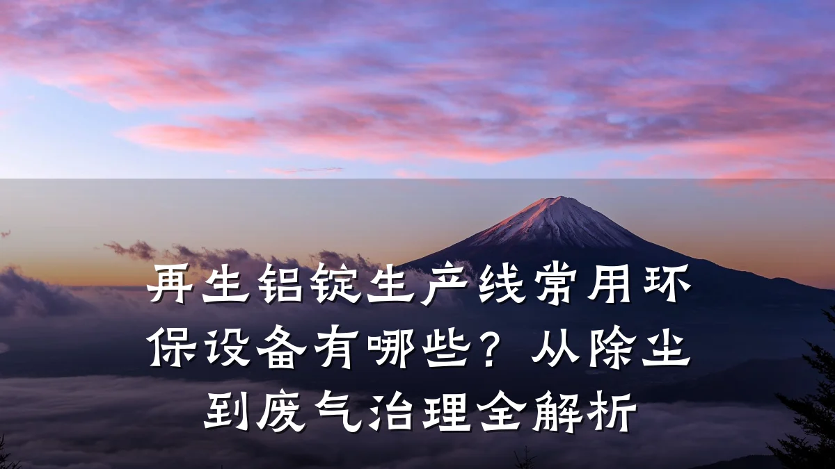 再生铝锭生产线常用环保设备有哪些?从除尘到废气治理全解析