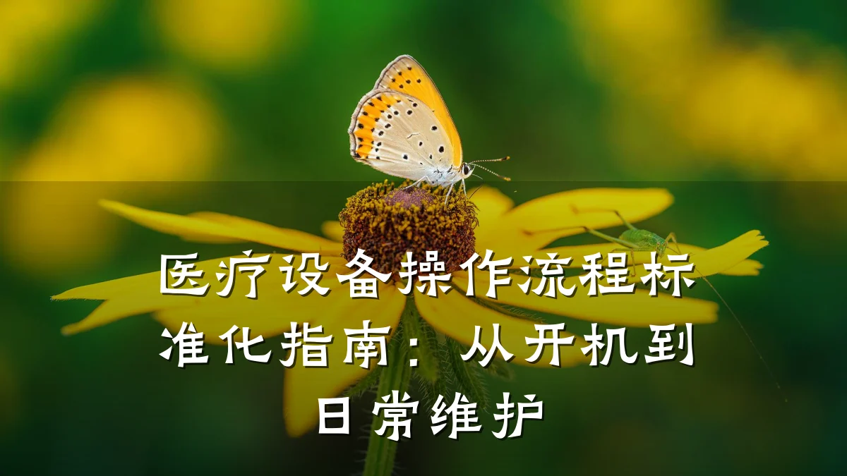 医疗设备操作流程标准化指南：从开机到日常维护
