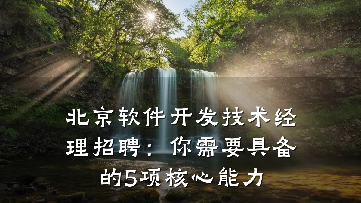 北京软件开发技术经理招聘:你需要具备的5项核心能力