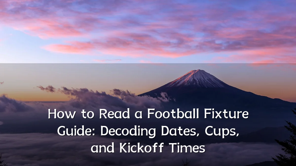 How to Read a Football Fixture Guide: Decoding Dates, Cups, and Kickoff Times